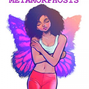 The image features the cover of a book titled Nola's Metamorphosis by Annette Phillip, with an illustration of a woman with butterfly wings.