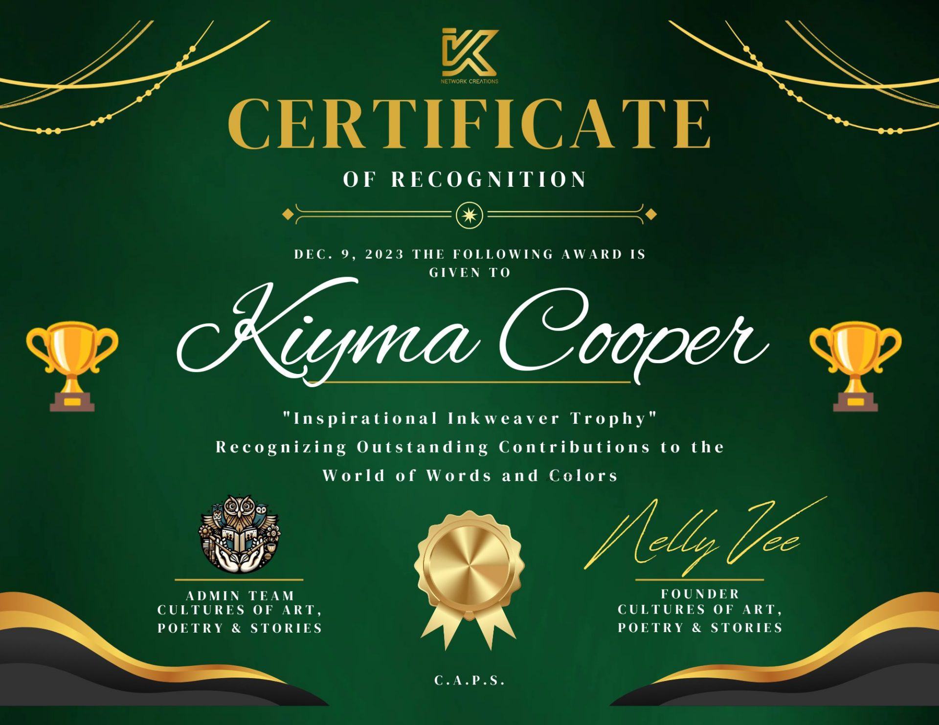 Kiyma Cooper Award